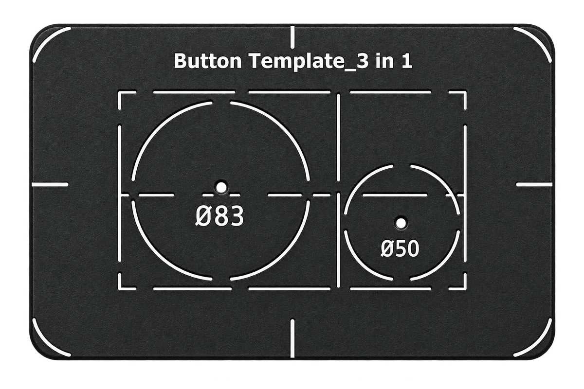 Waterjet cutout template for recessed flush plate installation